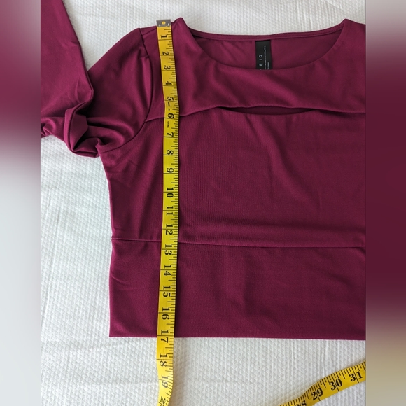 NWT Core IO dark purple Open Front Long Sleeve Crop Top Size Medium. - Picture 6 of 13